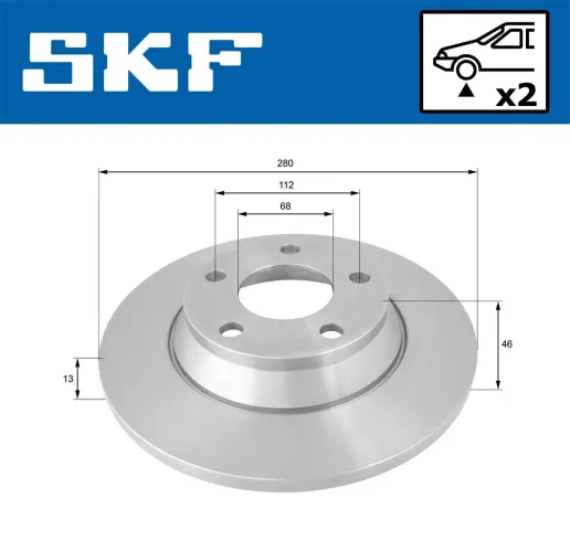 Bremsscheibe SKF VKBD 80687 S2 Bild Bremsscheibe SKF VKBD 80687 S2