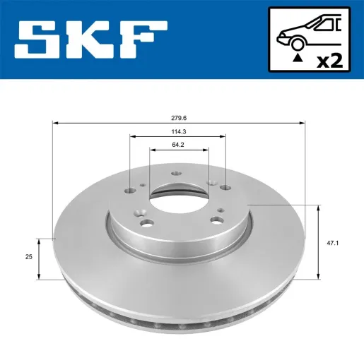 Bremsscheibe Vorderachse SKF VKBD 80689 V2 Bild Bremsscheibe Vorderachse SKF VKBD 80689 V2