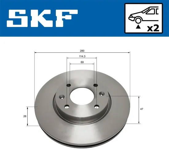 Bremsscheibe SKF VKBD 80703 V2 Bild Bremsscheibe SKF VKBD 80703 V2