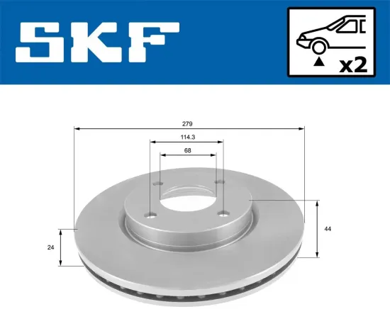 Bremsscheibe Vorderachse SKF VKBD 80734 V2 Bild Bremsscheibe Vorderachse SKF VKBD 80734 V2