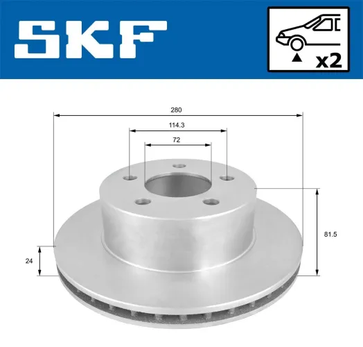 Bremsscheibe Vorderachse SKF VKBD 80756 V2 Bild Bremsscheibe Vorderachse SKF VKBD 80756 V2