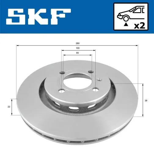Bremsscheibe Vorderachse SKF VKBD 80783 V2 Bild Bremsscheibe Vorderachse SKF VKBD 80783 V2
