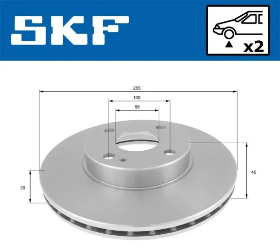 Bremsscheibe Vorderachse SKF VKBD 80804 V2 Bild Bremsscheibe Vorderachse SKF VKBD 80804 V2