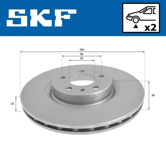 Bremsscheibe Vorderachse SKF VKBD 80816 V2 Bild Bremsscheibe Vorderachse SKF VKBD 80816 V2