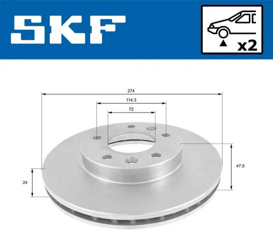 Bremsscheibe SKF VKBD 80827 V2 Bild Bremsscheibe SKF VKBD 80827 V2