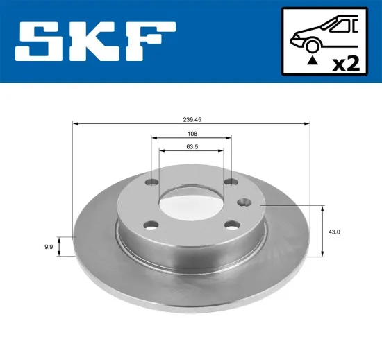 Bremsscheibe Vorderachse SKF VKBD 80845 S2 Bild Bremsscheibe Vorderachse SKF VKBD 80845 S2