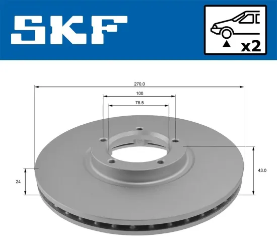 Bremsscheibe Vorderachse SKF VKBD 80849 V2 Bild Bremsscheibe Vorderachse SKF VKBD 80849 V2