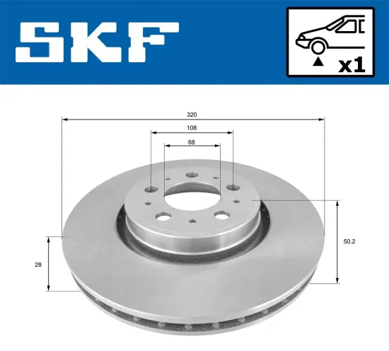 Bremsscheibe SKF VKBD 80873 V1 Bild Bremsscheibe SKF VKBD 80873 V1