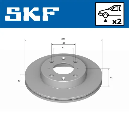 Bremsscheibe Vorderachse SKF VKBD 80878 V2 Bild Bremsscheibe Vorderachse SKF VKBD 80878 V2