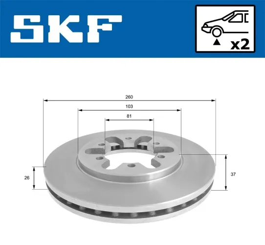 Bremsscheibe Vorderachse SKF VKBD 80910 V2 Bild Bremsscheibe Vorderachse SKF VKBD 80910 V2