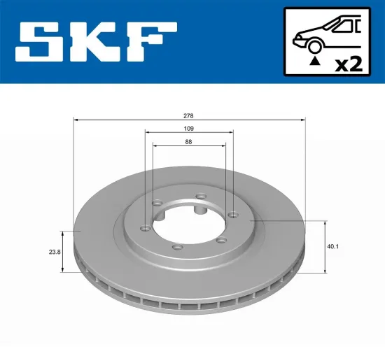Bremsscheibe Vorderachse SKF VKBD 80918 V2 Bild Bremsscheibe Vorderachse SKF VKBD 80918 V2