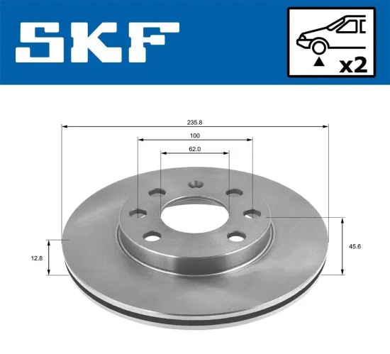 Bremsscheibe Vorderachse SKF VKBD 80929 S2 Bild Bremsscheibe Vorderachse SKF VKBD 80929 S2