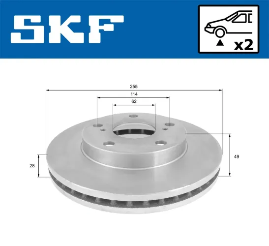 Bremsscheibe Vorderachse SKF VKBD 80938 V2 Bild Bremsscheibe Vorderachse SKF VKBD 80938 V2