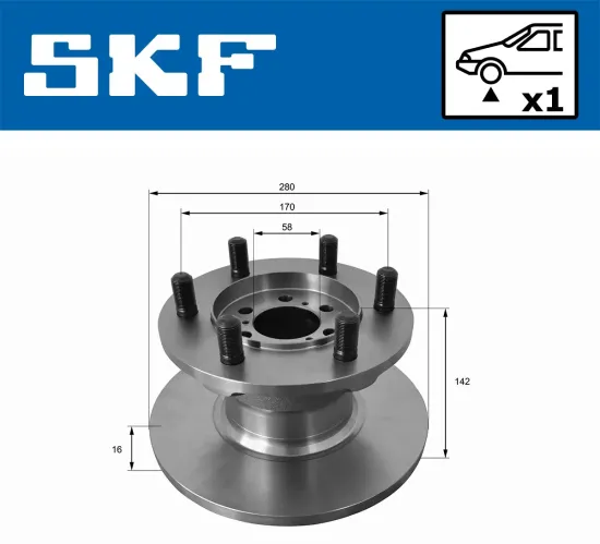 Bremsscheibe Vorderachse SKF VKBD 80943 S1 Bild Bremsscheibe Vorderachse SKF VKBD 80943 S1