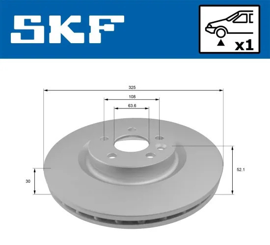 Bremsscheibe Vorderachse SKF VKBD 81100 V1 Bild Bremsscheibe Vorderachse SKF VKBD 81100 V1