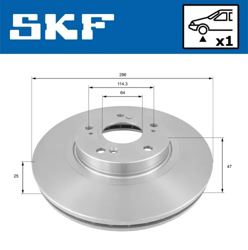 Bremsscheibe Vorderachse SKF VKBD 81106 V1 Bild Bremsscheibe Vorderachse SKF VKBD 81106 V1
