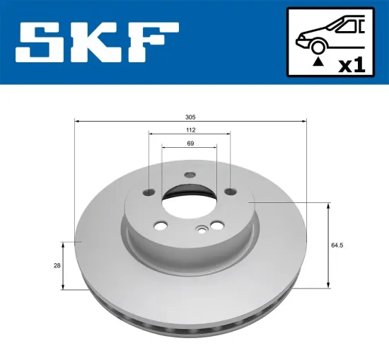 Bremsscheibe Vorderachse SKF VKBD 81113 V1 Bild Bremsscheibe Vorderachse SKF VKBD 81113 V1