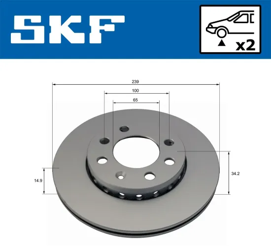 Bremsscheibe Vorderachse SKF VKBD 81177 V2 Bild Bremsscheibe Vorderachse SKF VKBD 81177 V2