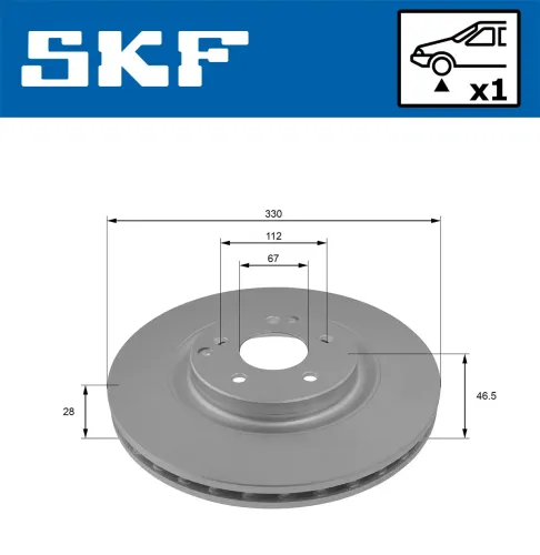 Bremsscheibe Vorderachse SKF VKBD 81217 V1 Bild Bremsscheibe Vorderachse SKF VKBD 81217 V1