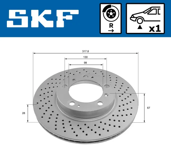 Bremsscheibe Vorderachse rechts SKF VKBD 81223 V1 Bild Bremsscheibe Vorderachse rechts SKF VKBD 81223 V1