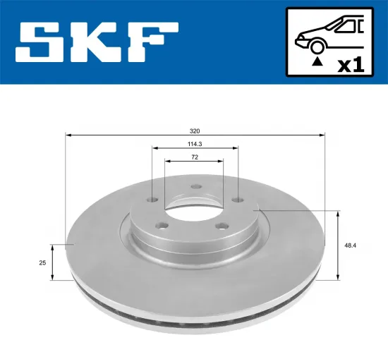 Bremsscheibe Vorderachse SKF VKBD 81224 V1 Bild Bremsscheibe Vorderachse SKF VKBD 81224 V1