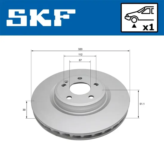 Bremsscheibe SKF VKBD 81225 V1 Bild Bremsscheibe SKF VKBD 81225 V1