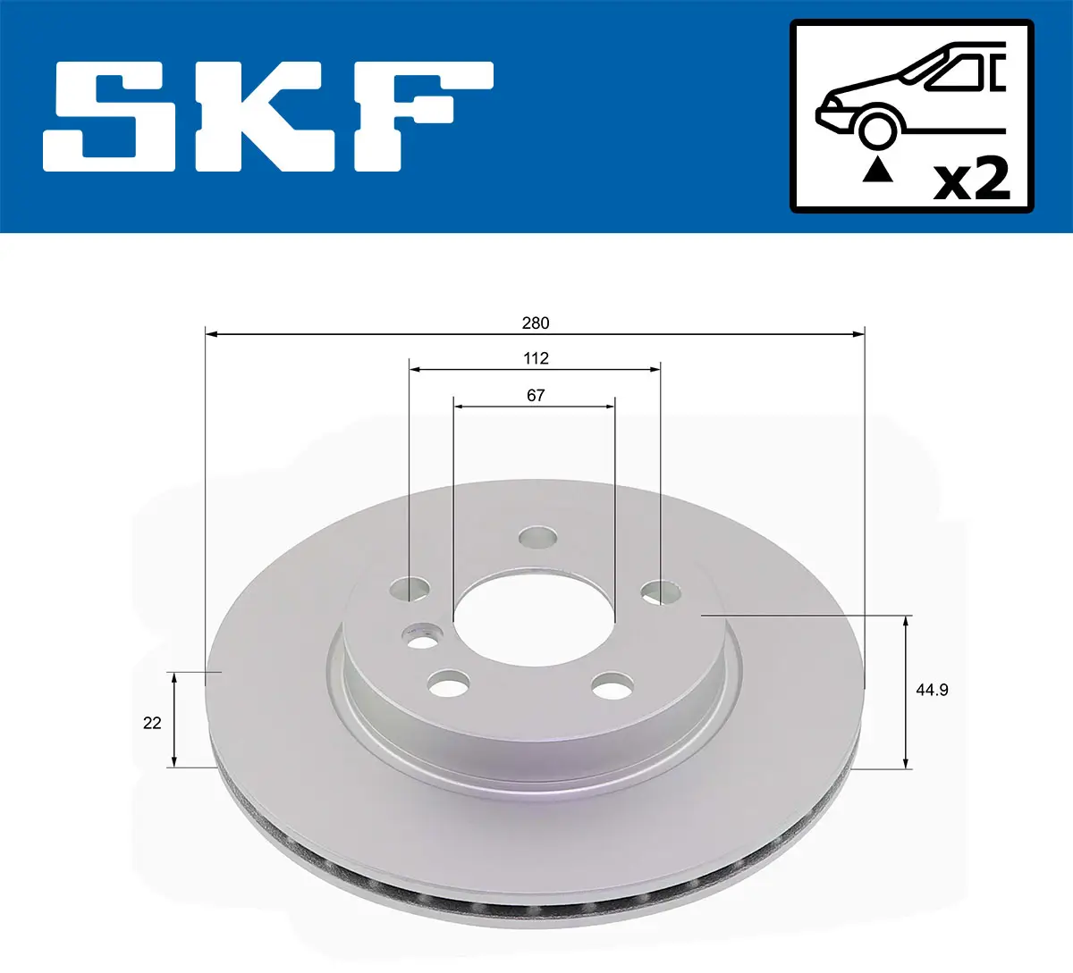 Bremsscheibe Vorderachse SKF VKBD 81262 S2