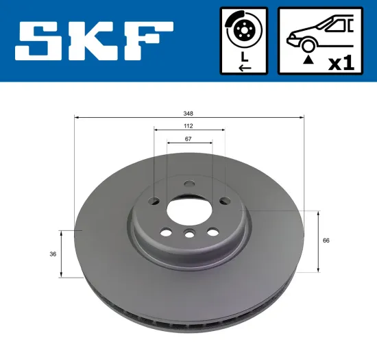 Bremsscheibe Vorderachse links SKF VKBD 81267 V1 Bild Bremsscheibe Vorderachse links SKF VKBD 81267 V1