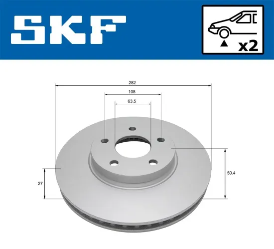 Bremsscheibe Vorderachse SKF VKBD 81272 V2 Bild Bremsscheibe Vorderachse SKF VKBD 81272 V2