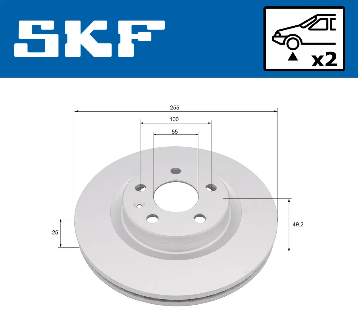 Bremsscheibe Vorderachse SKF VKBD 81282 V2