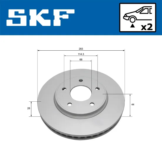 Bremsscheibe Vorderachse SKF VKBD 81295 V2 Bild Bremsscheibe Vorderachse SKF VKBD 81295 V2