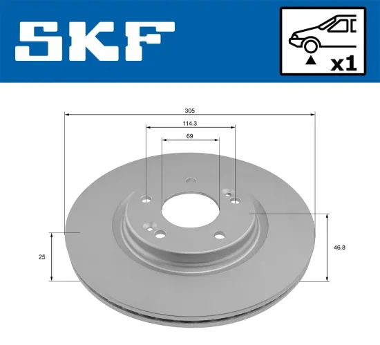 Bremsscheibe Vorderachse SKF VKBD 81296 V1 Bild Bremsscheibe Vorderachse SKF VKBD 81296 V1