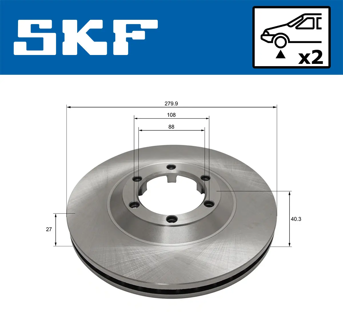 Bremsscheibe Vorderachse SKF VKBD 81300 V2