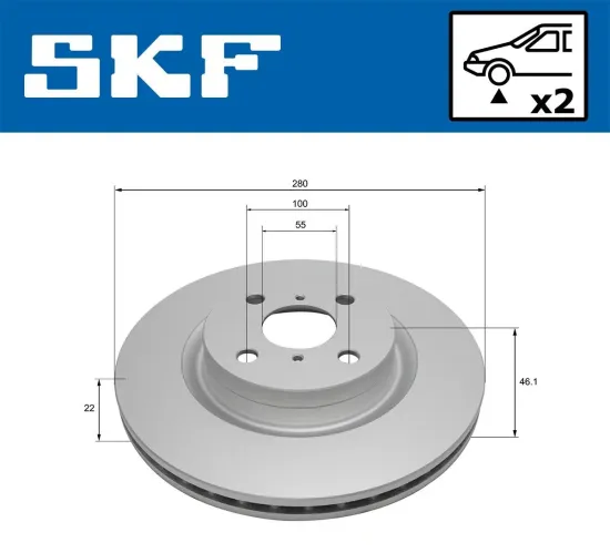 Bremsscheibe Vorderachse SKF VKBD 81308 V2 Bild Bremsscheibe Vorderachse SKF VKBD 81308 V2