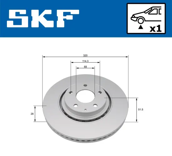 Bremsscheibe Vorderachse SKF VKBD 81406 V1 Bild Bremsscheibe Vorderachse SKF VKBD 81406 V1