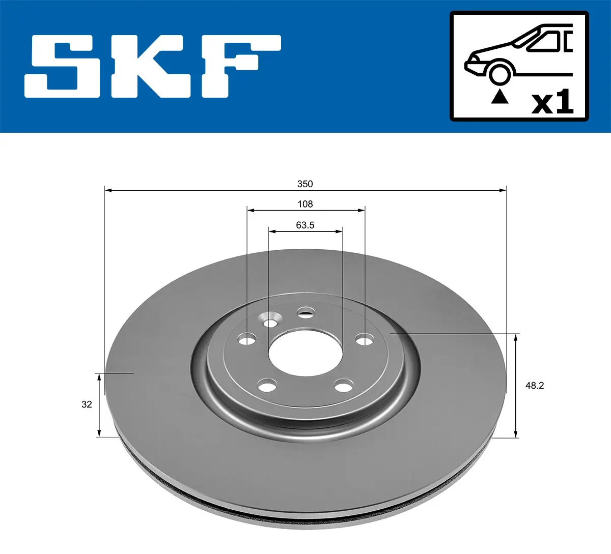 Bremsscheibe Vorderachse SKF VKBD 81412 V1