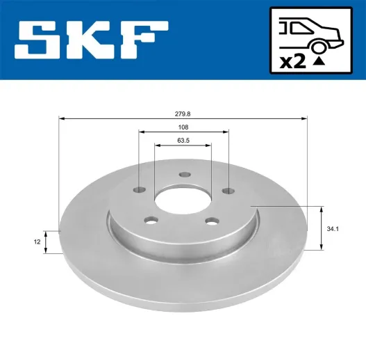 Bremsscheibe SKF VKBD 90026 S2 Bild Bremsscheibe SKF VKBD 90026 S2