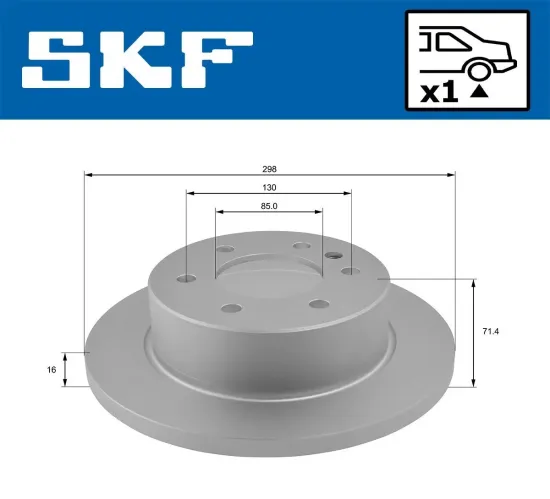 Bremsscheibe Hinterachse SKF VKBD 90032 S1 Bild Bremsscheibe Hinterachse SKF VKBD 90032 S1