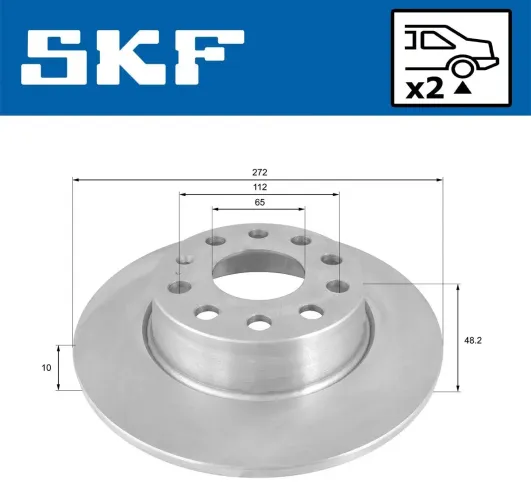 Bremsscheibe Hinterachse SKF VKBD 90041 S2 Bild Bremsscheibe Hinterachse SKF VKBD 90041 S2