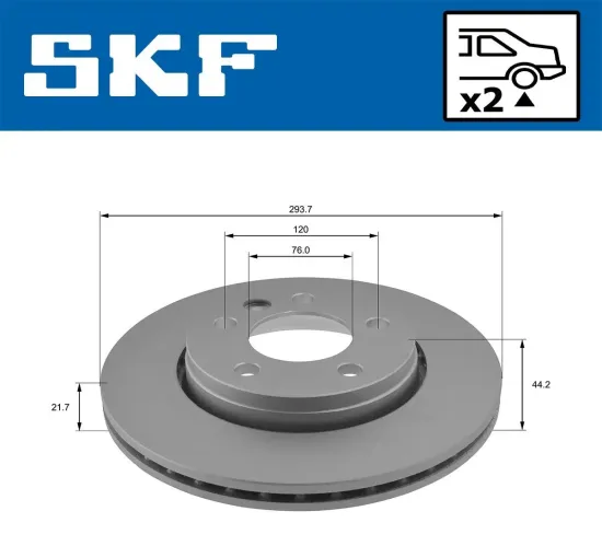 Bremsscheibe Hinterachse SKF VKBD 90042 V2 Bild Bremsscheibe Hinterachse SKF VKBD 90042 V2