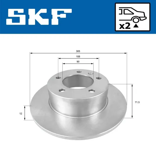 Bremsscheibe Hinterachse SKF VKBD 90048 S2 Bild Bremsscheibe Hinterachse SKF VKBD 90048 S2