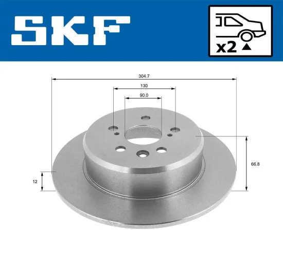 Bremsscheibe SKF VKBD 90069 S2 Bild Bremsscheibe SKF VKBD 90069 S2