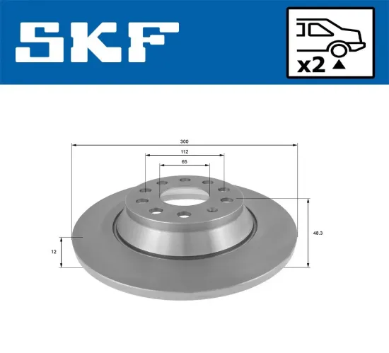 Bremsscheibe SKF VKBD 90075 S2 Bild Bremsscheibe SKF VKBD 90075 S2