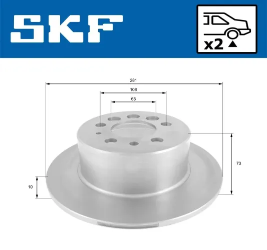 Bremsscheibe Hinterachse SKF VKBD 90101 S2 Bild Bremsscheibe Hinterachse SKF VKBD 90101 S2