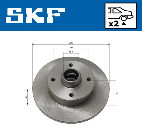 Bremsscheibe Hinterachse SKF VKBD 90105 S2 Bild Bremsscheibe Hinterachse SKF VKBD 90105 S2