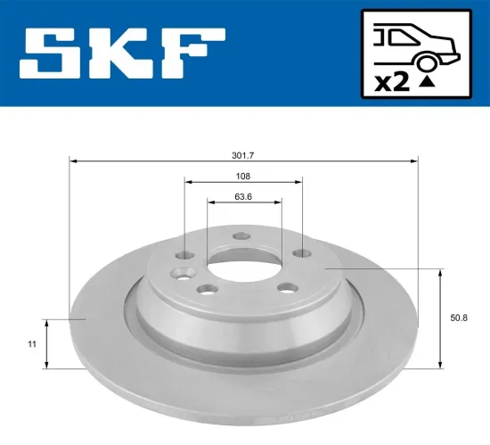 Bremsscheibe SKF VKBD 90132 S2 Bild Bremsscheibe SKF VKBD 90132 S2