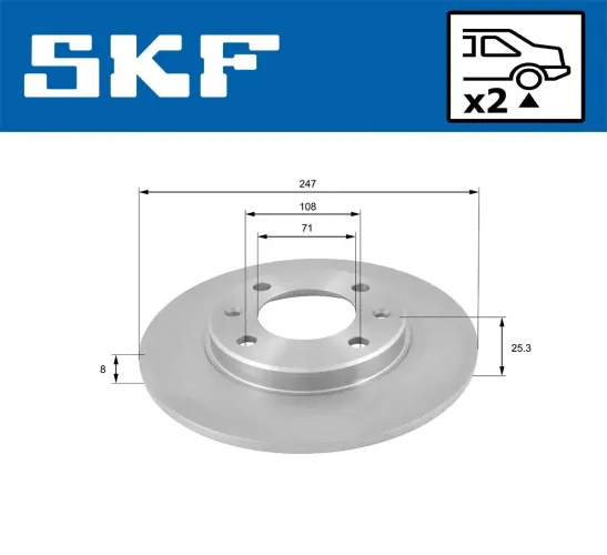 Bremsscheibe Hinterachse SKF VKBD 90169 S2 Bild Bremsscheibe Hinterachse SKF VKBD 90169 S2