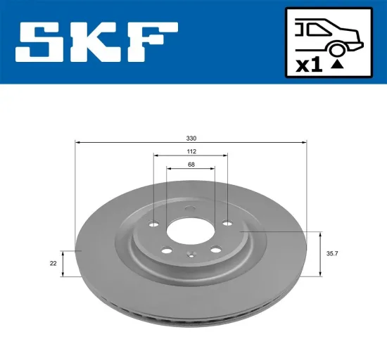 Bremsscheibe Hinterachse SKF VKBD 90243 V1 Bild Bremsscheibe Hinterachse SKF VKBD 90243 V1