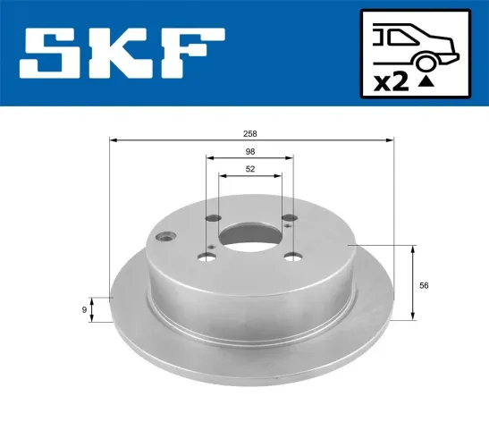 Bremsscheibe Hinterachse SKF VKBD 90251 S2 Bild Bremsscheibe Hinterachse SKF VKBD 90251 S2