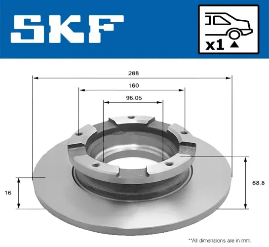 Bremsscheibe SKF VKBD 90258 S1 Bild Bremsscheibe SKF VKBD 90258 S1